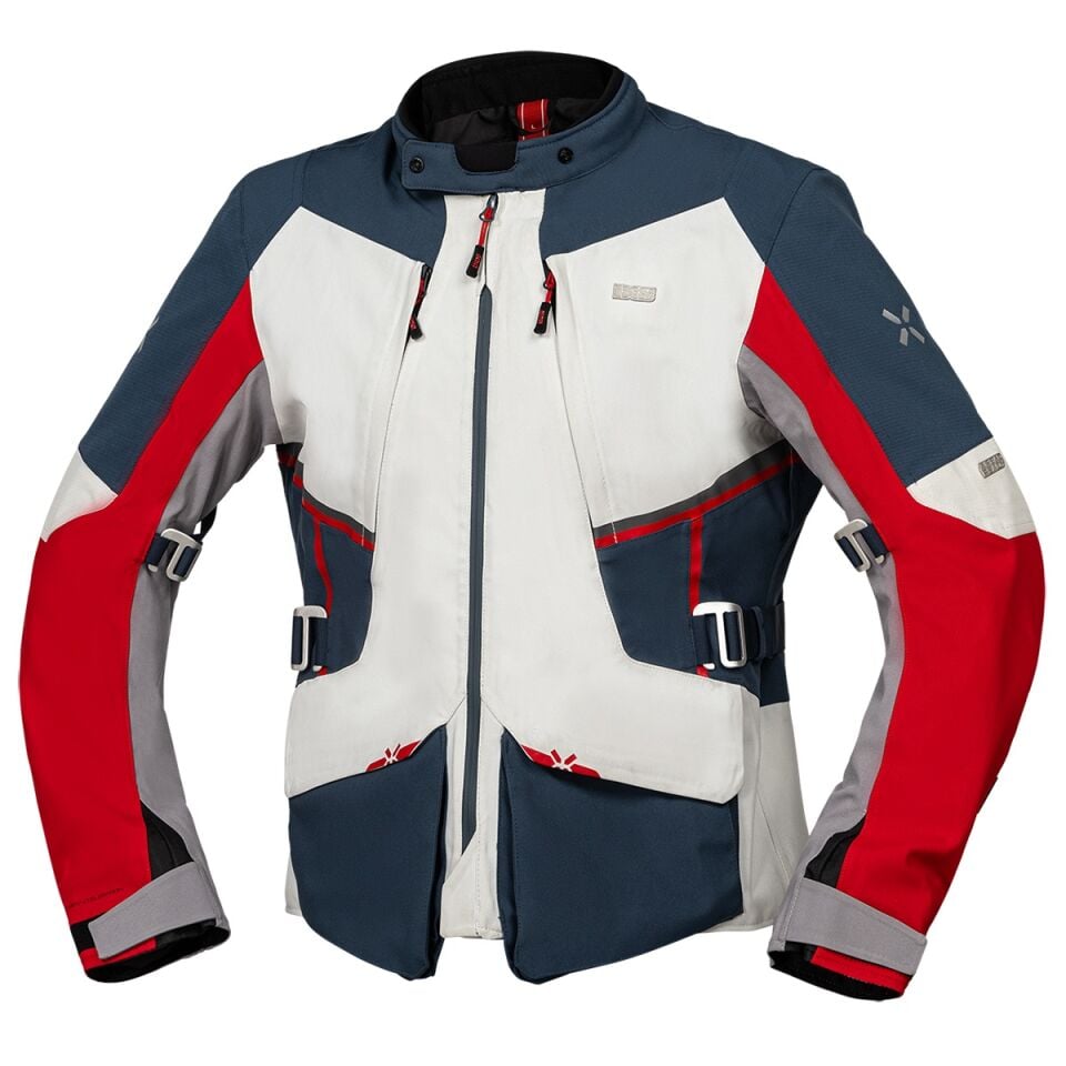 IXS TOURSTER-STX 1.0 LAMINATED JACKET LIGHT GREY-BLUE-RED