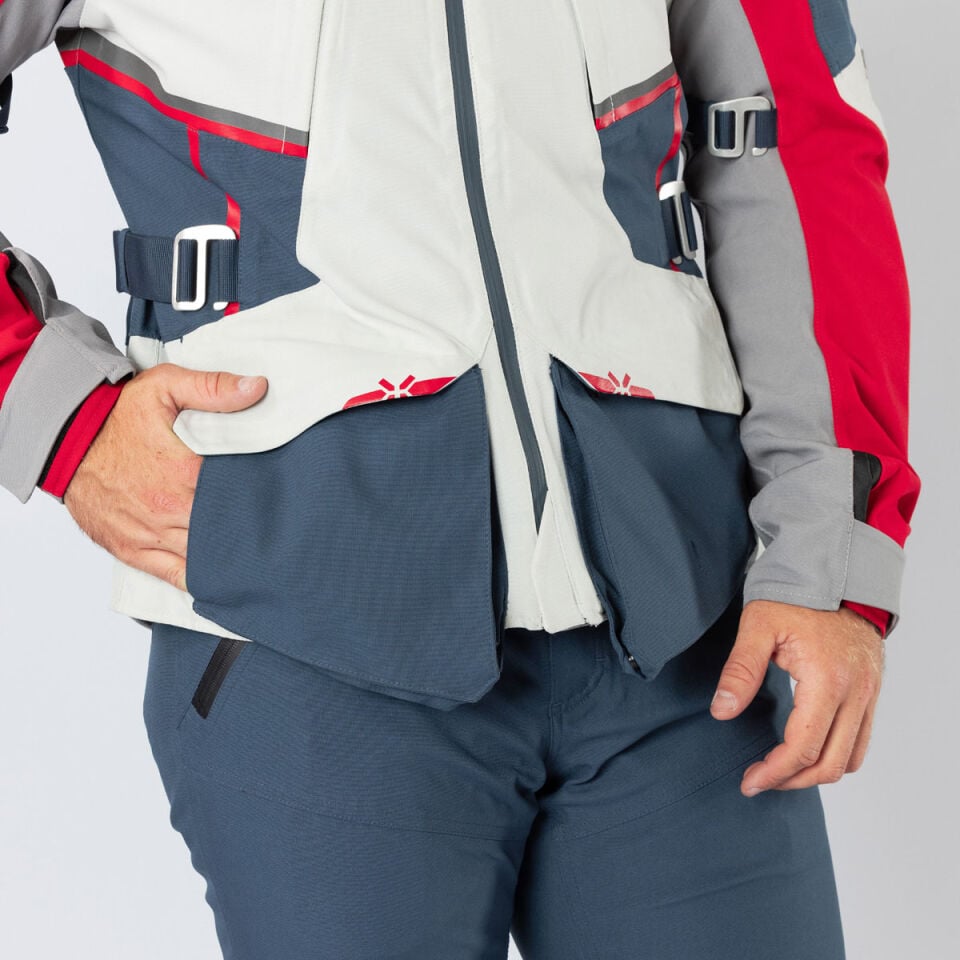 IXS TOURSTER-STX 1.0 LAMINATED JACKET LIGHT GREY-BLUE-RED