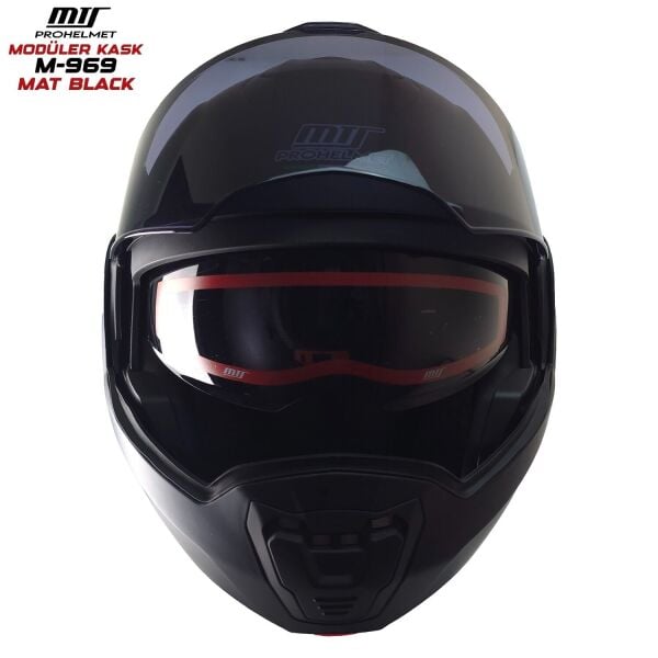MTS M-969 MAT SİYAH 180 DERECE AÇILIR KASK L