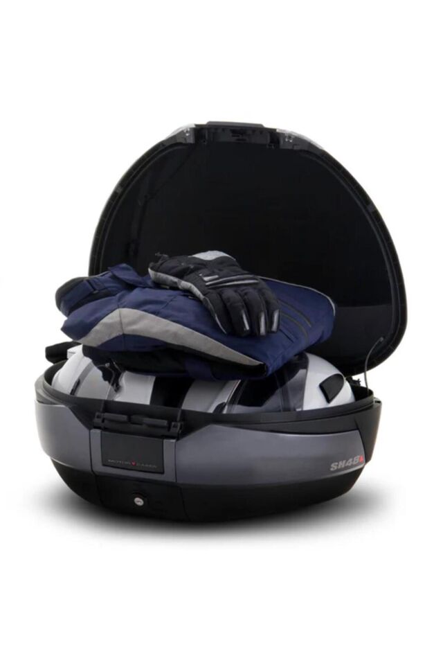 SH48 Motosiklet Arka Çanta Topcase Siyah 48 Litre