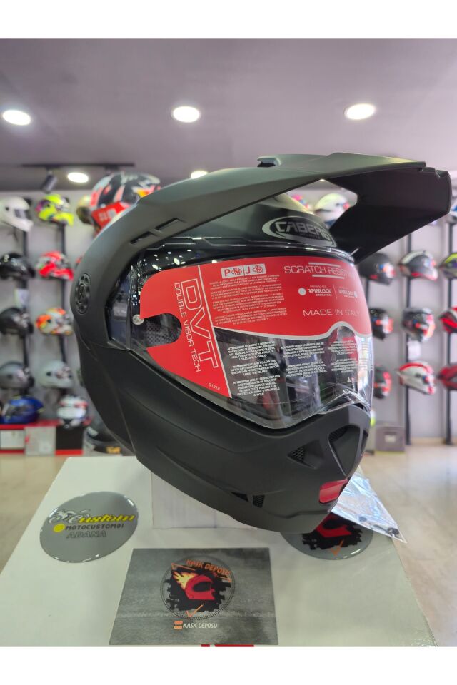 TOURMAX X MATT BLACK(Mat Siyah) Çeneden açılır kask Siyah - M